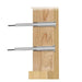 Cross section of wood post showing adjustment of flat head invisible cable tensioner