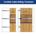 Flush mount invisible cable railing tensioners installed on a wood post