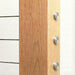Flush mount seamless look of silver invisible dead ends installed on a wood post