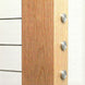 Flush mount seamless look of silver invisible dead ends installed on a wood post