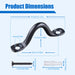 Technical dimensions and sizing blueprint for RiaYer black footman loop straps.
