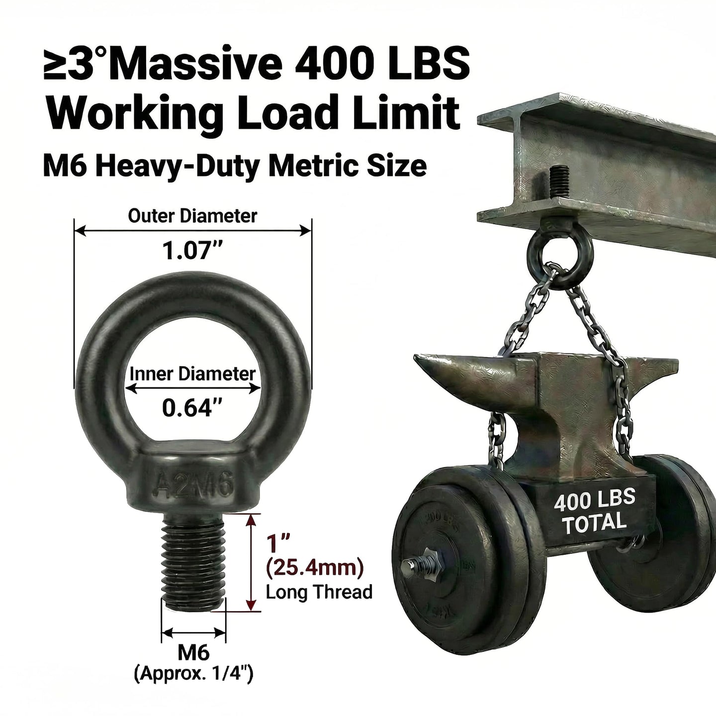 Graphic emphasizing the heavy-duty lifting specs of a black swivel pulley, making it perfect for hoisting kayaks and storage boxes in a garage.