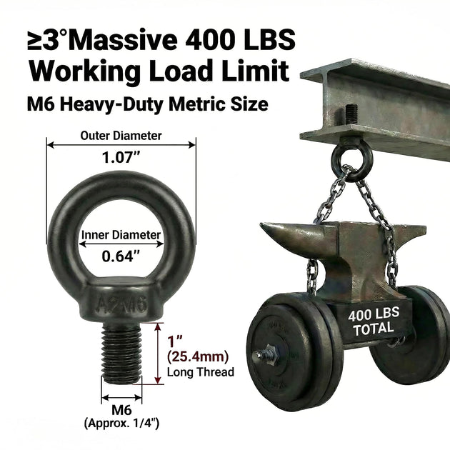 Graphic emphasizing the heavy-duty lifting specs of a black swivel pulley, making it perfect for hoisting kayaks and storage boxes in a garage.