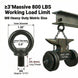 Illustration highlighting how a high-capacity black stainless steel pulley block easily manages heavy weights within a block and tackle hoist system.