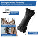 Product graphic highlighting the features of the high-strength braided nylon rope included in the pulley block kit, emphasizing its durability for heavy lifting tasks.