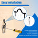 Easy installation guide for black pad eye straps with included screws and anchors.