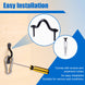 Easy installation guide for black pad eye straps with included screws and anchors.