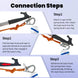 Three-step guide on how to connect the RiaYer mooring hook to a buoy using a pole.