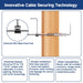 	Diagram showing the flush invisible cable securing technology and hidden turnbuckle