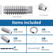 Dimensions and included items for the RiaYer invisible swage cable railing kit.
