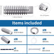 Dimensions and included items for the RiaYer invisible swage cable railing kit.