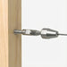 Invisible silver screw lock cable railing terminal hidden inside a wood post