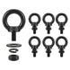 A 5-pack of M10 size heavy-duty stainless steel lifting eye nuts with female threads, providing secure anchor points for bolts and threaded rods.