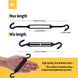 M6 heavy duty black stainless steel hook and hook turnbuckle size guide with hand for scale