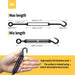 M6 heavy duty black 304 stainless steel hook and eye turnbuckle size guide with hand for scale