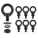 A bulk pack of M8 stainless steel eye nut fasteners, essential hardware for creating reliable tie-down and mooring points on boats and docks.