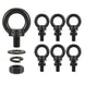 A bulk pack of M8 stainless steel eye nut fasteners, essential hardware for creating reliable tie-down and mooring points on boats and docks.