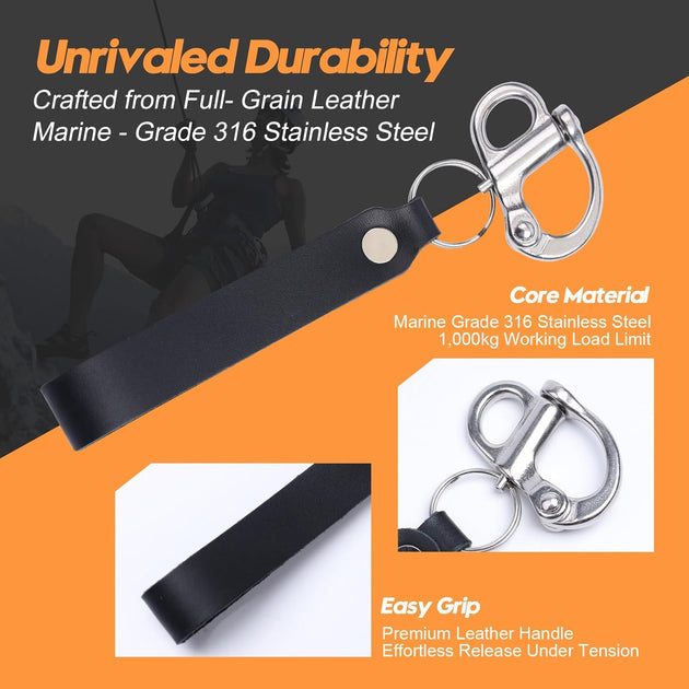 Unrivaled durability featuring marine grade 316 stainless steel and full-grain leather pull handle.