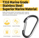 Superior marine material icons showing rust and corrosion resistance for RiaYer hooks.