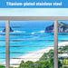Titanium plated black T316 stainless steel cable railing hardware resisting ocean corrosion