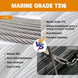 Comparison highlighting the rust proof marine grade T316 stainless steel wire over standard 304.