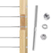 System layout demonstrating RiaYer threaded stud tensioners used on both metal and wood posts.