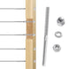 System layout demonstrating RiaYer threaded stud tensioners used on both metal and wood posts.