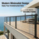 Modern minimalist outdoor deck featuring a sleek cable railing system with unobstructed ocean views. One hardware kit easily makes 10 complete cable runs.