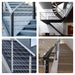 	Modern staircase design utilizing RiaYer black cable railing hardware and beveled washers.