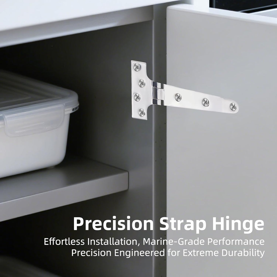 Precision cast knuckle joints of the 6 inch marine strap hinge for smooth operation