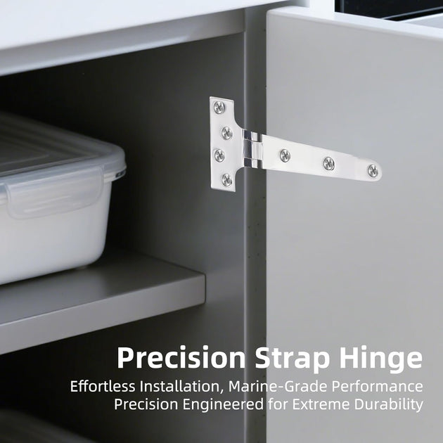 Precision cast knuckle joints of the 6 inch marine strap hinge for smooth operation