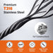 Premium T316 black stainless steel wire rope featuring corrosion and weather resistant properties.
