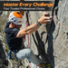 Professional grade quick release snap shackle used for secure gear attachment during rock climbing.