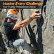 Professional grade quick release snap shackle used for secure gear attachment during rock climbing.
