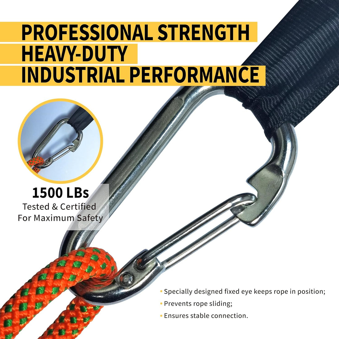 Professional strength 1500 LBS heavy duty rigging hook for industrial and marine use.