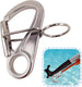 Close-up view of the RiaYer remote buoy threader attached to a standard boat hook pole.
