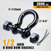 RiaYer 1/2 inch bolt-type safety bow shackle with 3000 lbs working load limit.