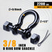 RiaYer 3/8 inch bolt-type safety bow shackle with 2200 lbs working load limit.