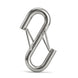 RiaYer 2 pack 3/8 inch heavy duty 304 stainless steel double S-hooks with safety latch, 5000 lbs breaking strength
