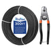 RiaYer 300FT length black cable railing wire rope, including a heavy duty black handle cable cutter tool.
