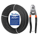 RiaYer 300FT length black cable railing wire rope, including a heavy duty black handle cable cutter tool.