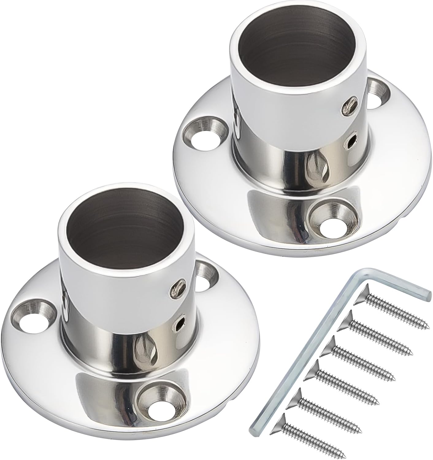 RiaYer 316 stainless steel 90 degree vertical marine rail base front view