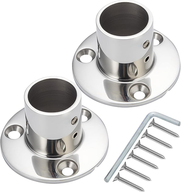 RiaYer 316 stainless steel 90 degree vertical marine rail base front view