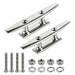 RiaYer 316 stainless steel open base boat cleats in black and silver
