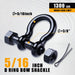 RiaYer 5/16 inch bolt-type safety bow shackle with 1300 lbs working load limit.