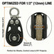 Dimensions of RiaYer 50mm marine pulley block optimized for 1 by 2 inch rope lines