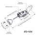 Technical dimension diagram for RiaYer adjustable toggle clamp model 9 M4.