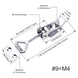 Technical dimension diagram for RiaYer adjustable toggle clamp model 9 M4.
