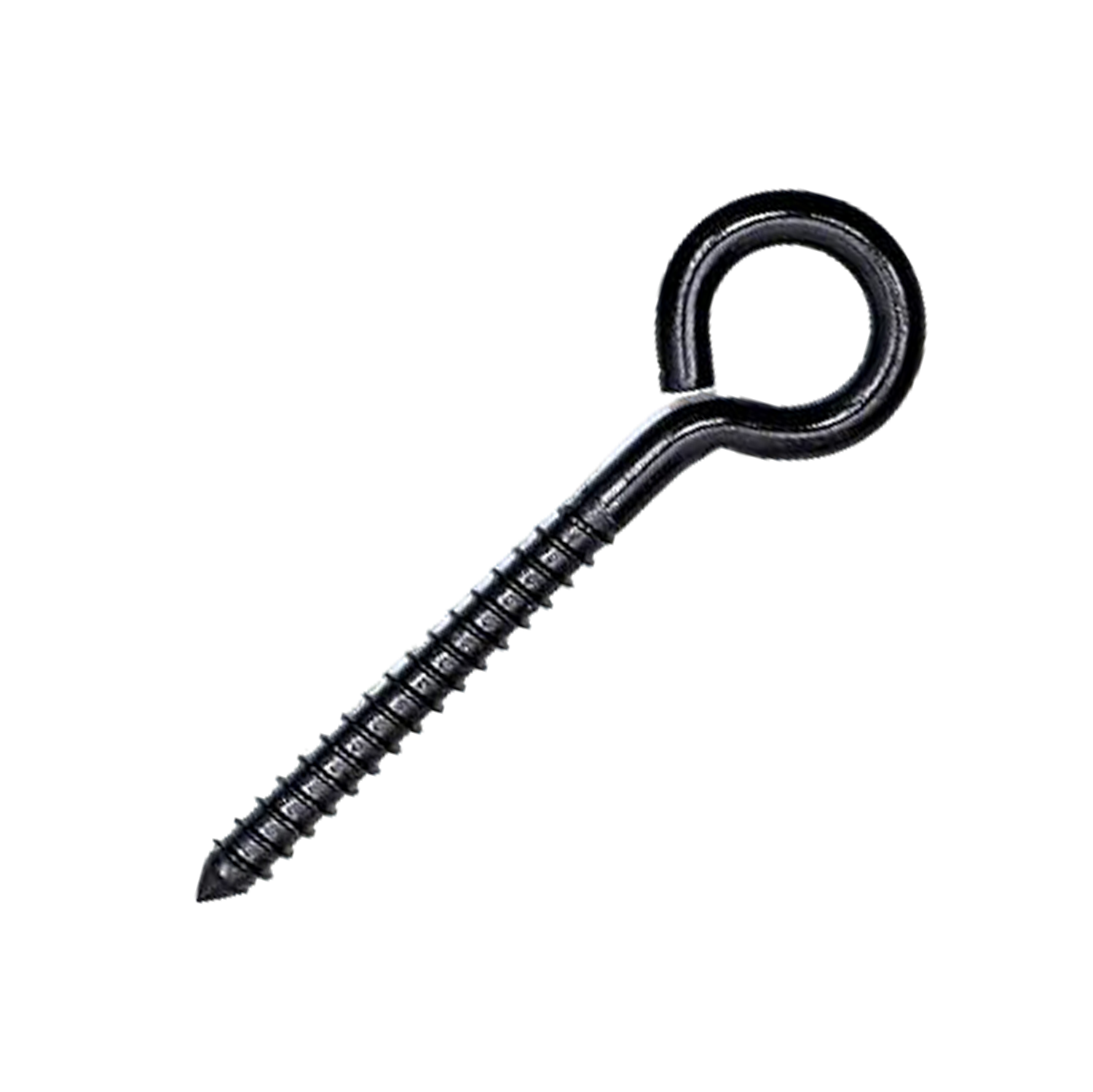 RiaYer black 316 stainless steel screw eye hook with heavy duty lag thread.