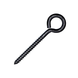 RiaYer black 316 stainless steel screw eye hook with heavy duty lag thread.
